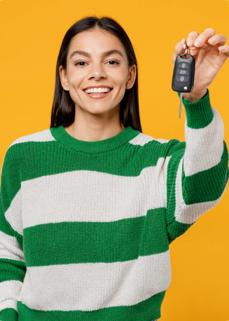Learner holding car keys
